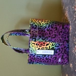 Consuela small rainbow animal print tote